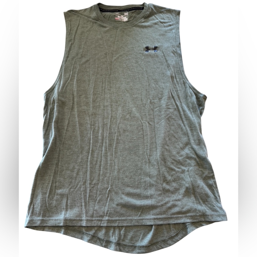 Under Armour Gray Loose Fit Threadborne Heat Gear Tank Top L